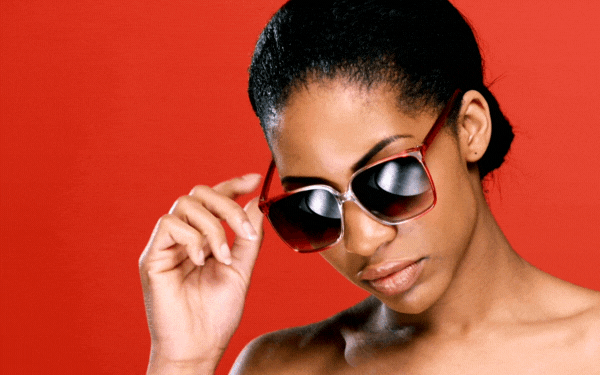 girl with red sunglasses
